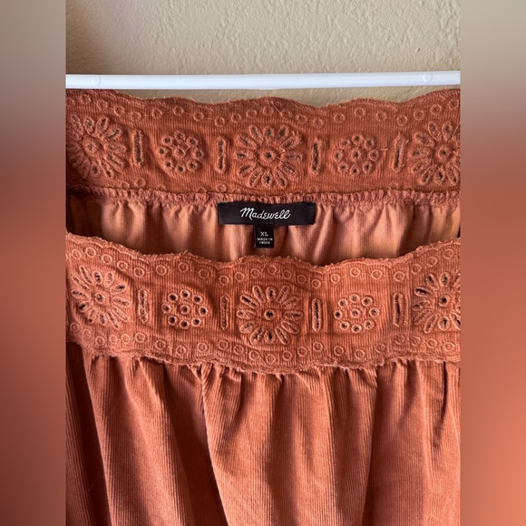 Madewell Embroidered Corduroy Square-Neck Mini Dress - Picture 3 of 5